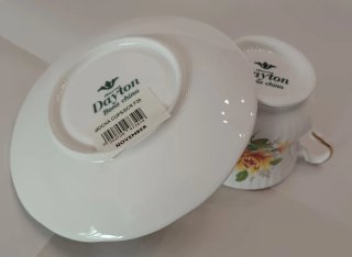 6 Tazzine + 6 Piattini ceramica floreali