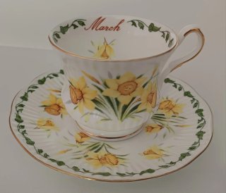 6 Tazzine + 6 Piattini ceramica floreali