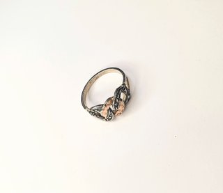 Anillo Vintage talla 11 Plata Ley 925 con oro