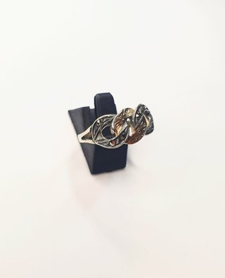 Anillo Vintage talla 11 Plata Ley 925 con oro