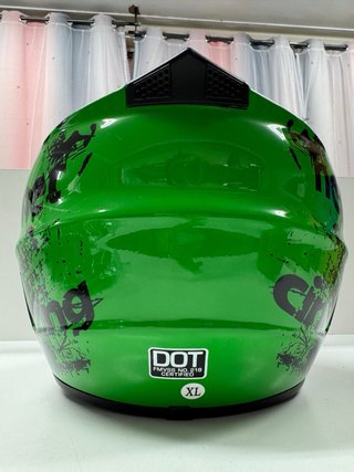 Casco Moto Integral Verde Negro