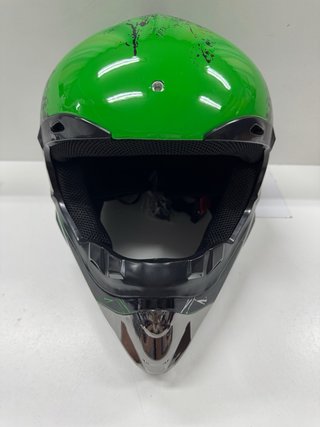Casco Moto Integral Verde Negro