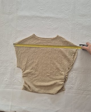 Top Shein Ruched Crop Beige Talla XS