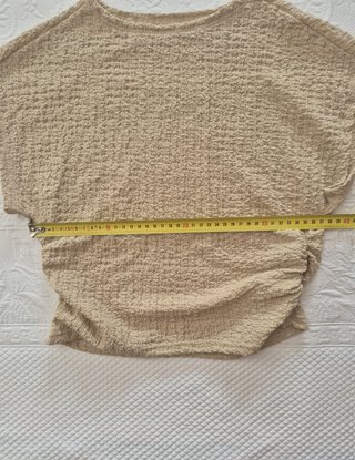 Top Shein Ruched Crop Beige Talla XS