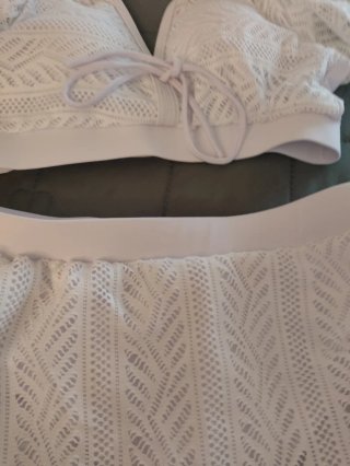 Conjunto bikini y falda blanco Talla L