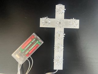Croce luminosa plexiglass a batteria