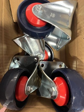 Ruedas de goma, 10 cm diámetro y 13 de alto