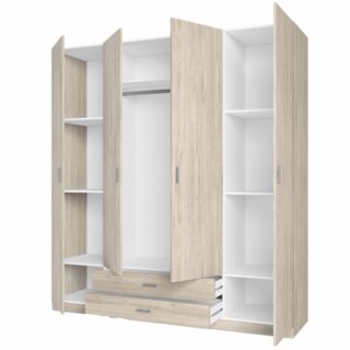 Armario 4 puertas 2 cajones madera