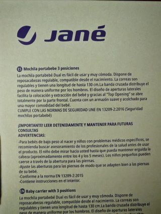 Mochila portabebés Jane