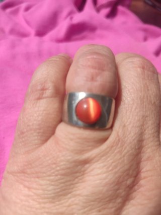 Anillo Plata con Piedra Naranja