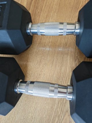Par Mancuernas Hexagonales Caucho 12.5kg