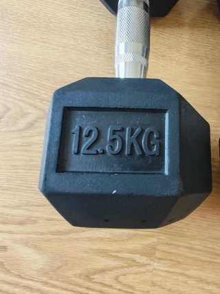 Par Mancuernas Hexagonales Caucho 12.5kg