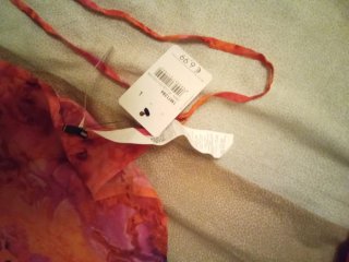 Top a fazzoletto fantasia arancio e rosso