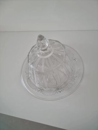 Plato con cúpula de cristal para pasteles o queso