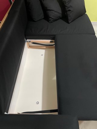 Sofá cama de tela negro