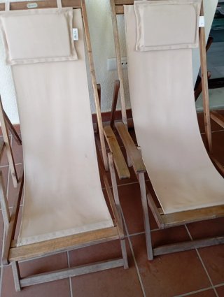 2 Hamacas Plegables Tela y Madera