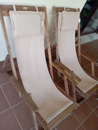 2 Hamacas Plegables Tela y Madera