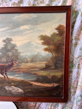 Cuadro Óleo Ciervos 160x94cm