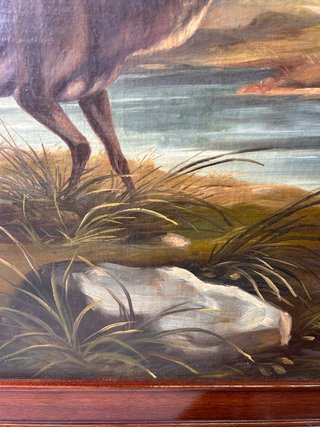 Cuadro Óleo Ciervos 160x94cm