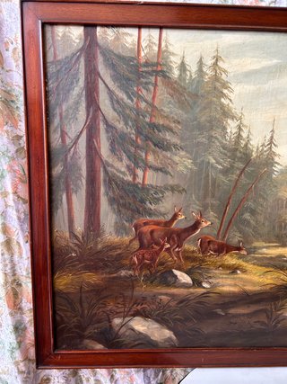 Cuadro Óleo Ciervos 160x94cm