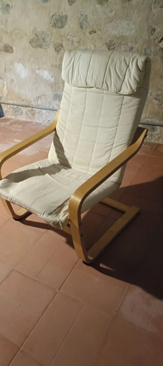 Sillón Ikea Beige/Marrón Madera