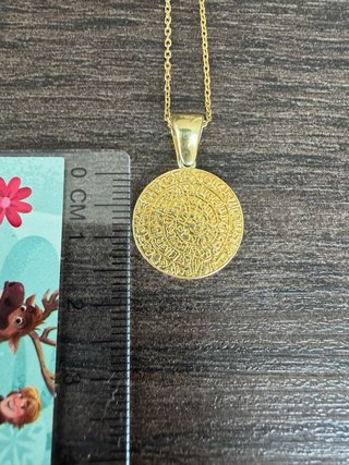 Collar Disco de Festos Plata 925 Baño Oro