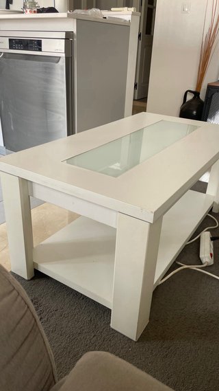 Mesa de centro elevable madera y cristal