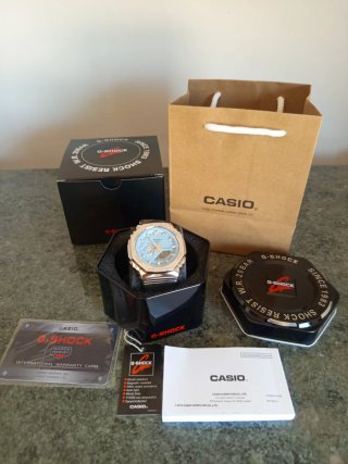 Reloj Casio G-Shock GM-2110D Plata/Azul