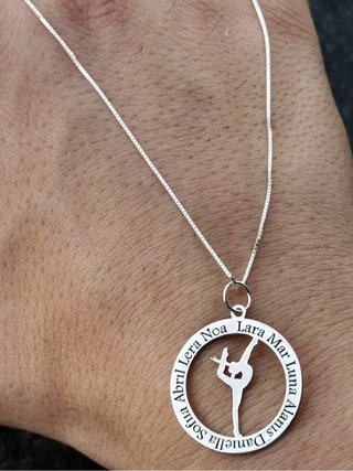 Colgante Bailarina Plata Ley Personalizable