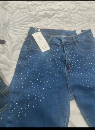Jeans donna con brillantini