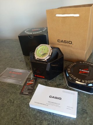 Reloj Casio G-Shock GM-2110D Plata/Verde