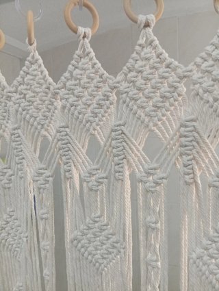 Cortina Macramé Algodón natural