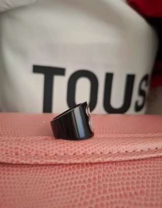 Anillo Tous Oso Negro y Blanco