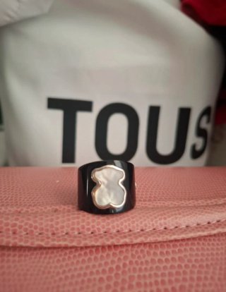 Anillo Tous Oso Negro y Blanco