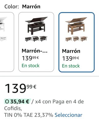Mesa de centro/salón marrón