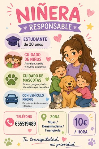 Niñera/cuidado animales