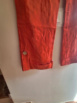 Pantalón lino rojo Talla S