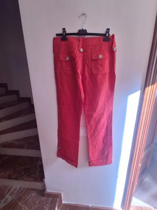 Pantalón lino rojo Talla S