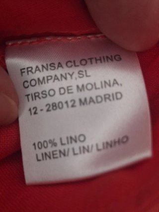 Pantalón lino rojo Talla S