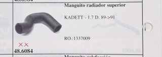 Manguito superior radiador OPEL KADETT 1.7D 89-91