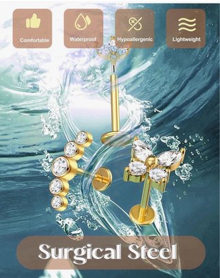 Pendientes/ piercings dorados