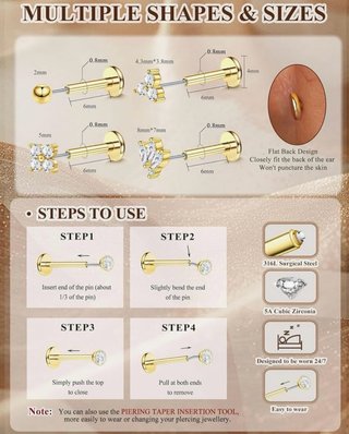 Pendientes/ piercings dorados
