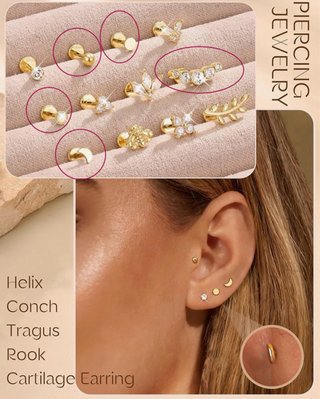 Pendientes/ piercings dorados