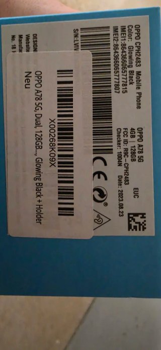 Oppo A78 5G 128GB Nero
