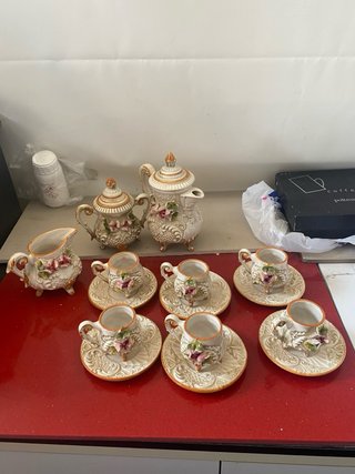 Servizio Tazzine Vintage Stile Capodimonte