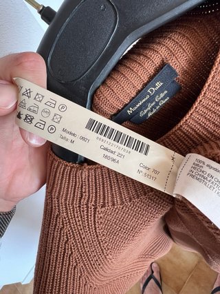 Jersey Massimo Dutti manga corta marrón