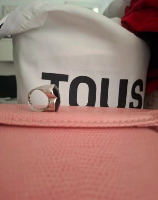 Anillo Tous Plata y Piedra Negra