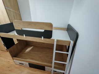 Litera madera 3 colores con escalera metal