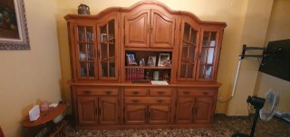 Mueble comedor madera y cristal