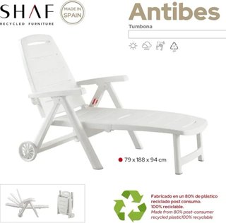 Shaf Sp Garden Tumbona Plegable Blanco 56x189x69
